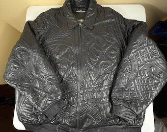 Vintage leren jack Pelle Pelle Marc Buchanan met reliëf, 56,95 €
