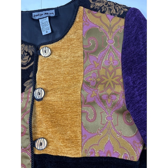 Indigo Moon Patchwork Chenille Jacket Womens M Ar… - image 3