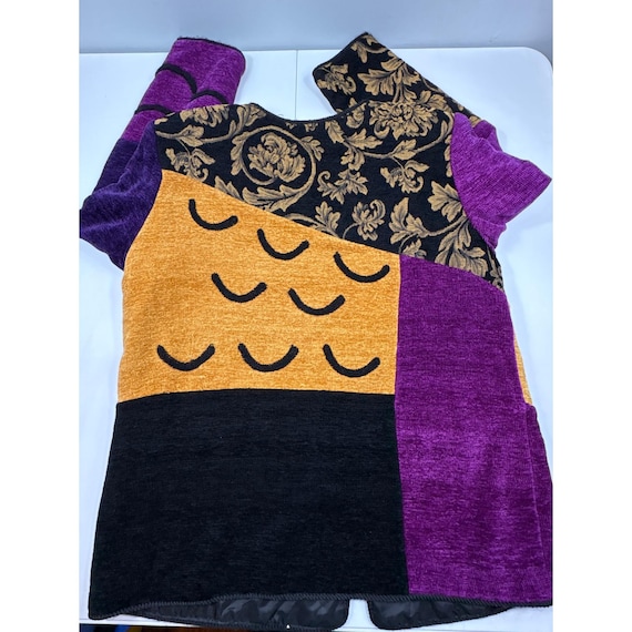 Indigo Moon Patchwork Chenille Jacket Womens M Ar… - image 12