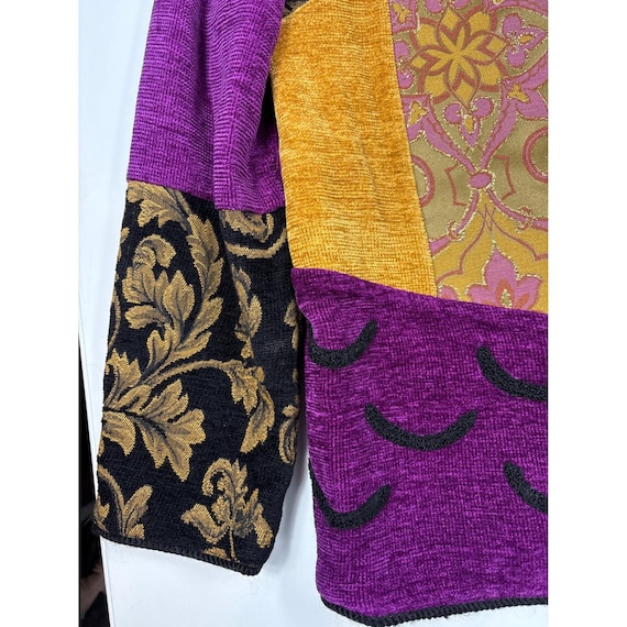 Indigo Moon Patchwork Chenille Jacket Womens M Ar… - image 8