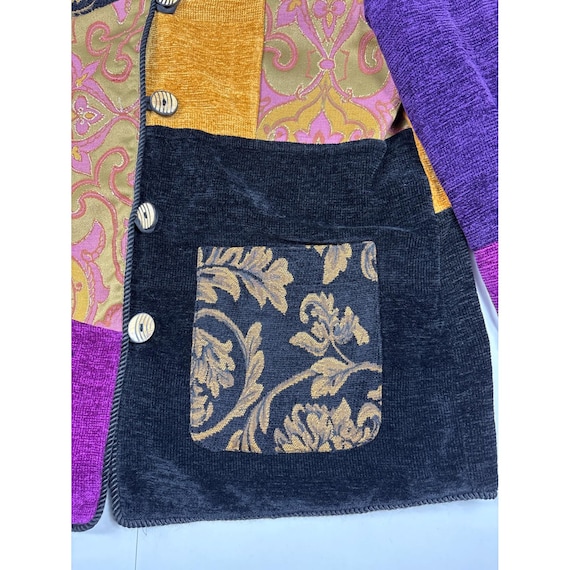 Indigo Moon Patchwork Chenille Jacket Womens M Ar… - image 2