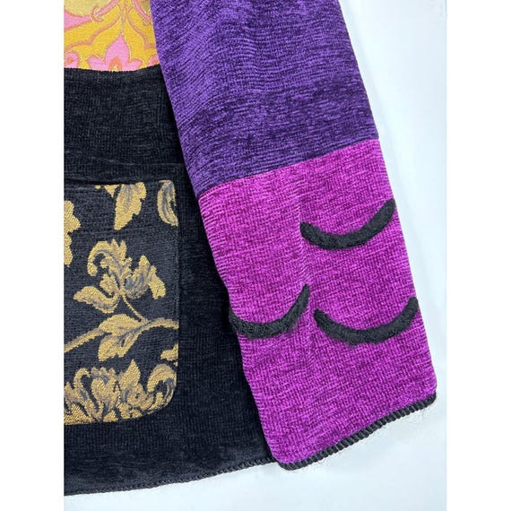 Indigo Moon Patchwork Chenille Jacket Womens M Ar… - image 7