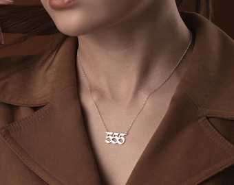 Gepersonaliseerde ketting met engelengetal: 925 sterling zilver, spirituele sieraden