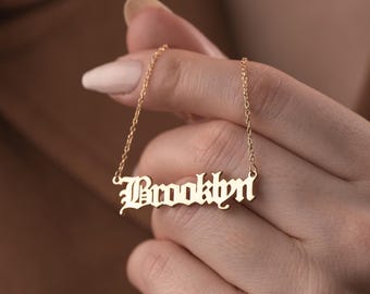 Personalized Name Necklace, Dainty Custom Nameplate, Christmas Gift for Her, Bridesmaid Gift, Gold Handwriting Jewelry, Mom Birthday Gift