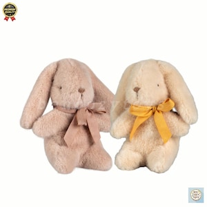 Mini Plush Bunny: Soft Stuffed Rabbit Toy with Ribbon