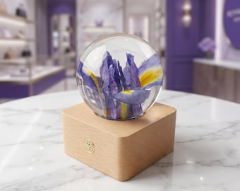 Regalo significativo para ella, lámpara de noche con forma de flor de iris, regalo para el Día de la Madre, lámpara con forma de flor de iris, luz de noche personalizada para mamá.