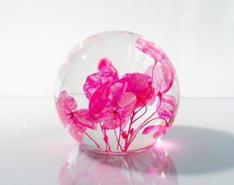 Mothers Day Gift for Mom, Personalized Flower Night Light, Pink Hydrangea Lamp, Custom Engraved Gift,Hydrangea Resin Light,Remembrance Gift