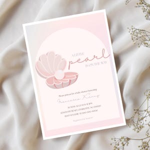 Little Pearl Baby Shower Invitation: Editable Template (Digital Download