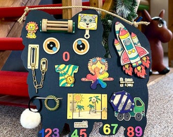 LED Montessori Busy Board: Personalized Wooden Sensory Toy