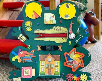 LED Montessori Busy Board: Personalized Wooden Sensory Toy