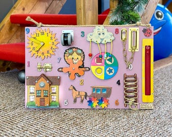 LED Montessori Busy Board: Personalized Wooden Sensory Toy