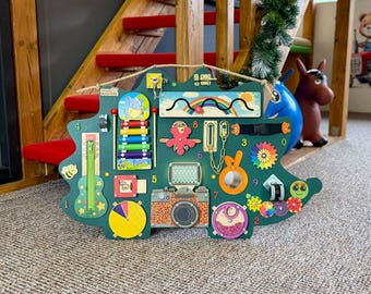 LED Montessori Busy Board: Personalized Wooden Sensory Toy