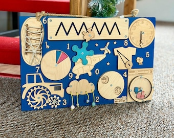 LED Montessori Busy Board: Personalized Wooden Sensory Toy