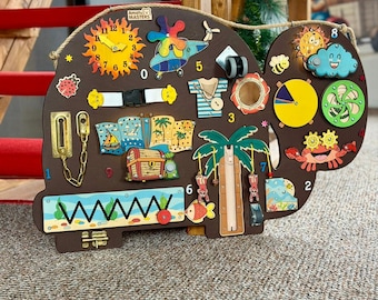 LED Montessori Busy Board: Personalized Wooden Sensory Toy