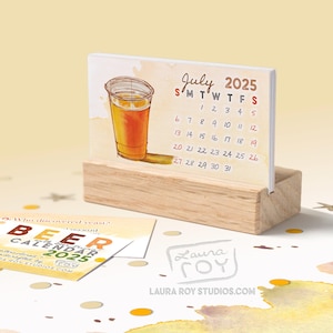 2025 Beer + Trivia Mini Watercolor Calendar – Handcrafted Art, Monthly Beer Trivia, Perfect Gift for Beer Lovers & Trivia Fans