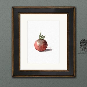 Heirloom Cherry Tomato Watercolor Art Print – Whimsical Kitchen Decor, Botanical Garden Wall Art