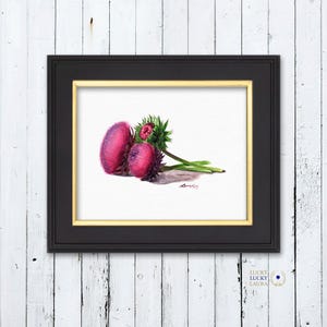Thistle Flower Watercolor Art Print – Botanical Wildflower Trio, Musk Thistle in Bloom