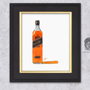 Johnny Walker Black Watercolor | Giclée Print