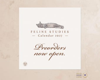 Feline Studies 2027 Watercolor Desk Calendar | Fine Art Calendar Gift