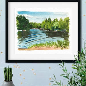 Afternoon Lake Watercolor | Giclée Print