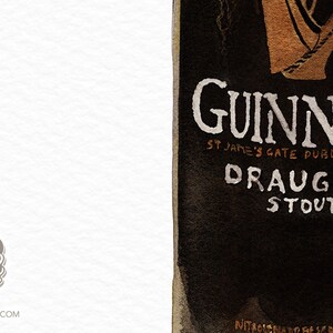 Guinness Watercolor Giclée Print – Iconic Irish Stout Bottle Illustration