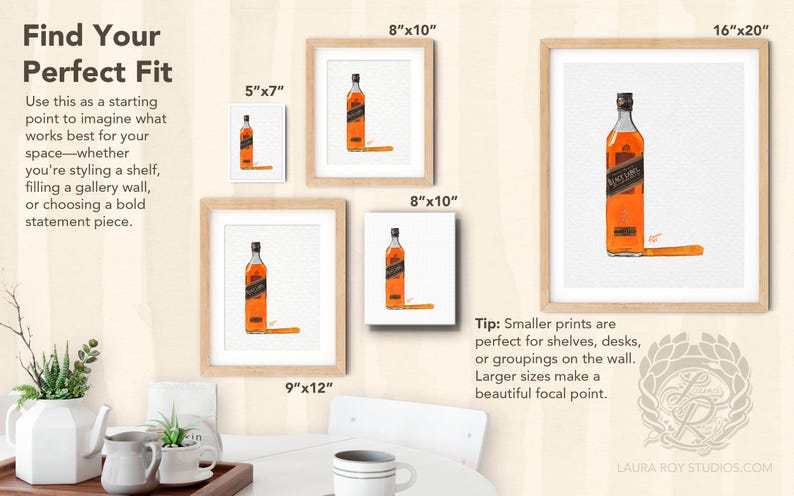 Johnny Walker Black Watercolor | Giclée Print