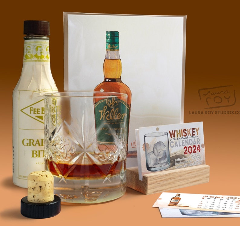 2024 Whiskey Recipes Mini Watercolor Calendar image 2