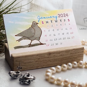 2024 Birds + Poetry Mini Watercolor Calendar