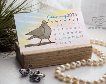 2024 Birds + Poetry Mini Watercolor Calendar