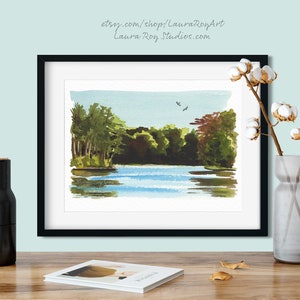 Morning, Afternoon, & Evening at Eagle River Set of 3 Watercolors Giclée Print image 5