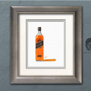 Johnny Walker Black Watercolor | Giclée Print