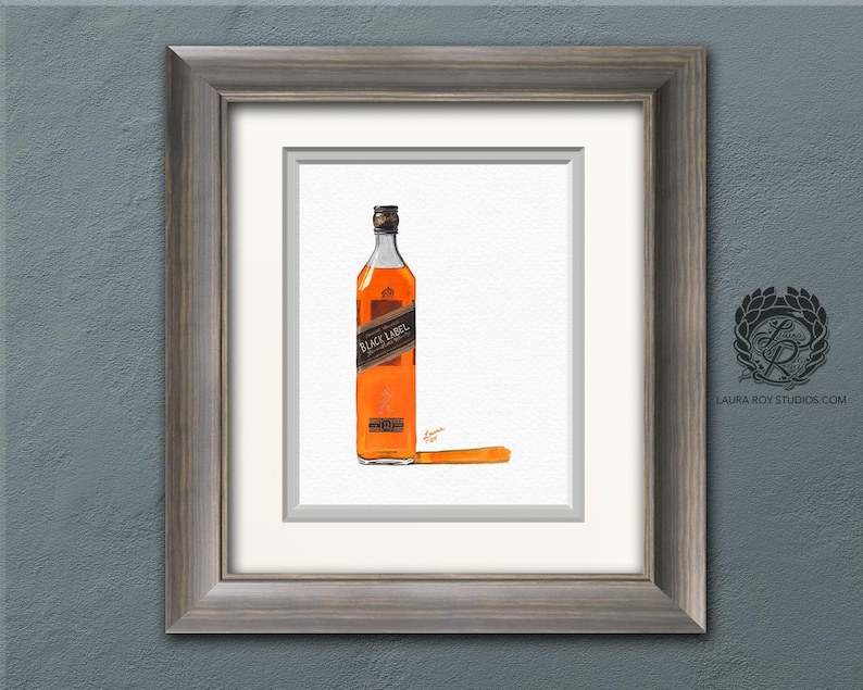 Johnny Walker Black Watercolor | Giclée Print