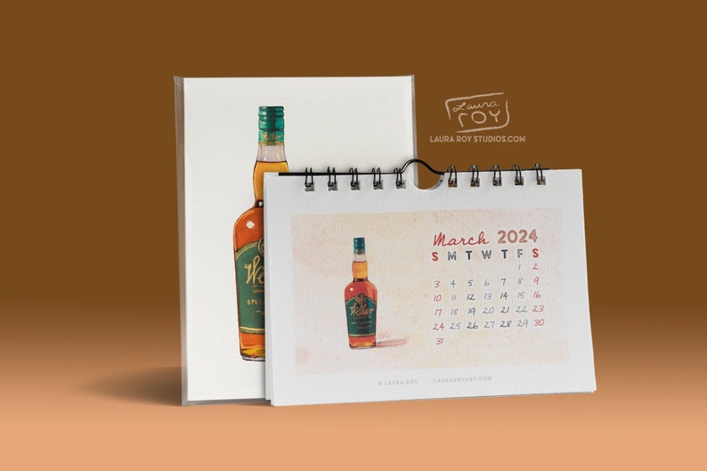 2024 Whiskey Recipes Mini Watercolor Calendar image 3