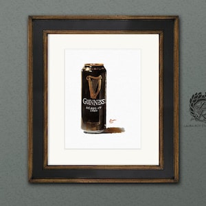 Guinness Watercolor Giclée Print – Iconic Irish Stout Bottle Illustration