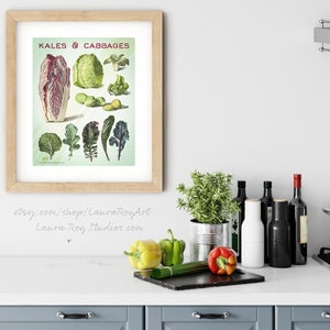 Kales and Cabbages Watercolor | Giclée Print