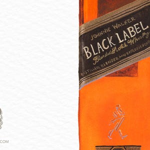 Johnny Walker Black Watercolor | Giclée Print