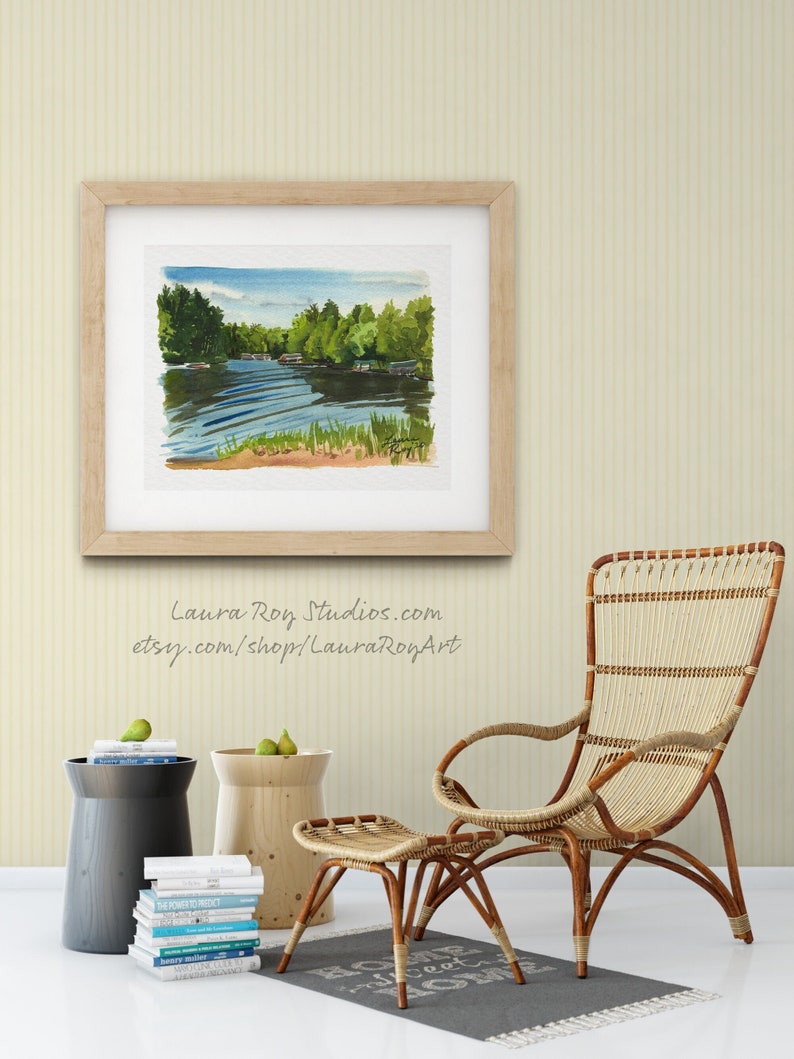 Morning, Afternoon, & Evening at Eagle River Set of 3 Watercolors Giclée Print image 7