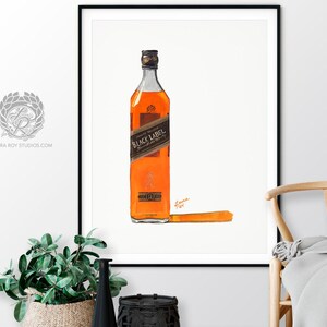 Johnny Walker Black Watercolor | Giclée Print