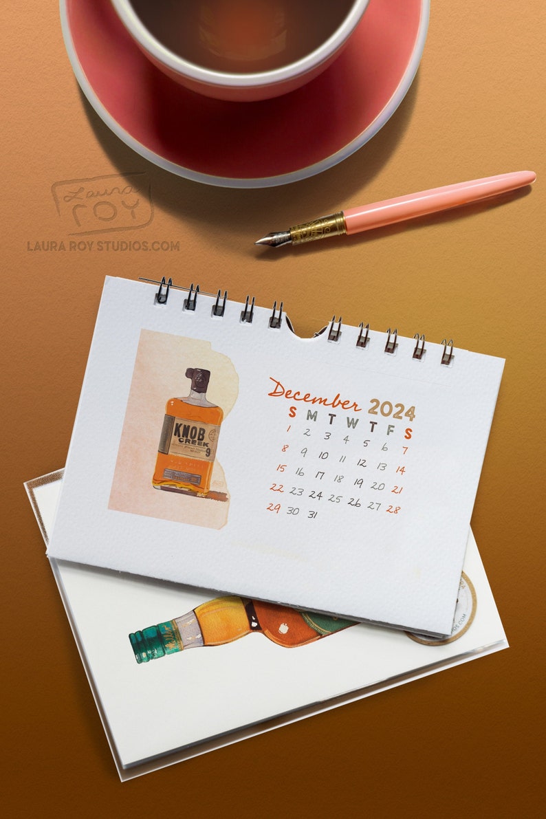 2024 Whiskey Recipes Mini Watercolor Calendar image 9