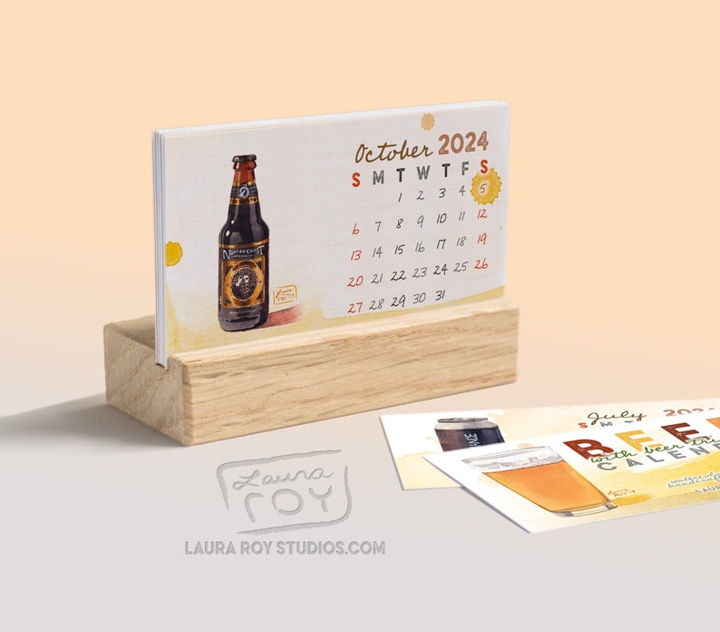 2024 Beer Trivia Mini Watercolor Calendar image 1