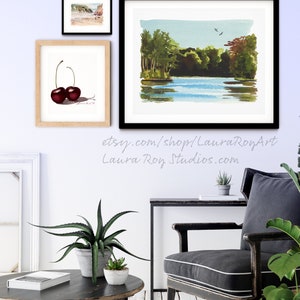Morning, Afternoon, & Evening at Eagle River Set of 3 Watercolors Giclée Print image 6