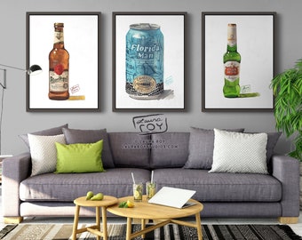 Choose 3 Beer Watercolors | Giclée Print