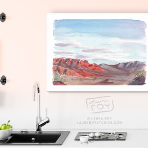 Sandias Sunset Watercolor | Giclée Print