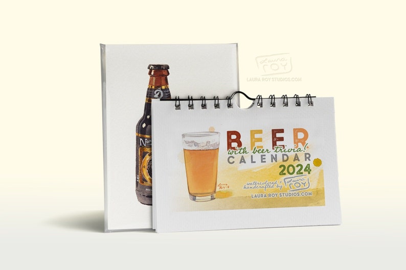 2024 Beer Trivia Mini Watercolor Calendar image 6