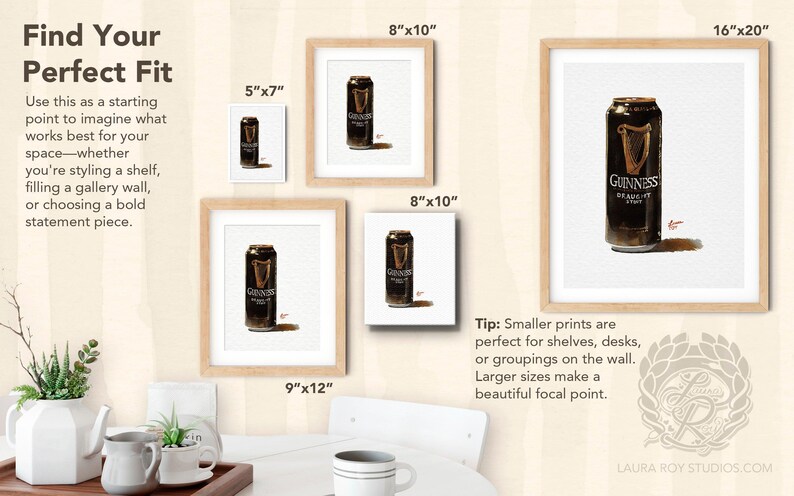 Guinness Watercolor Giclée Print – Iconic Irish Stout Bottle Illustration