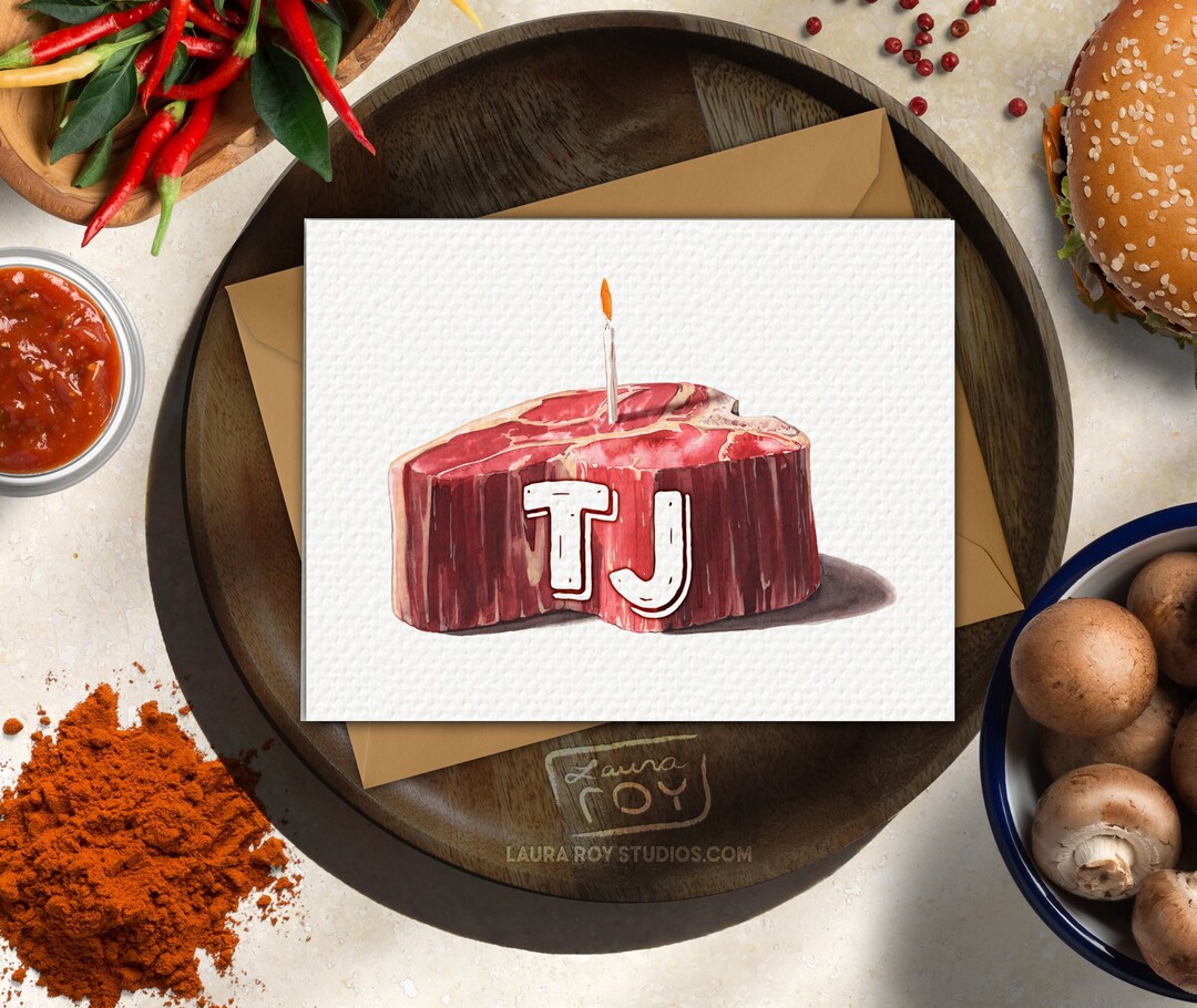 Porterhouse Father's Day / Birthday Watercolor Card Etsy