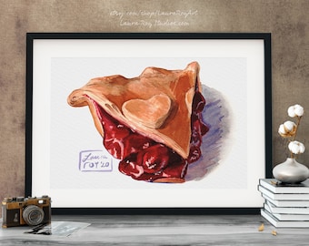 Cherry Pie Watercolor | Giclée Print