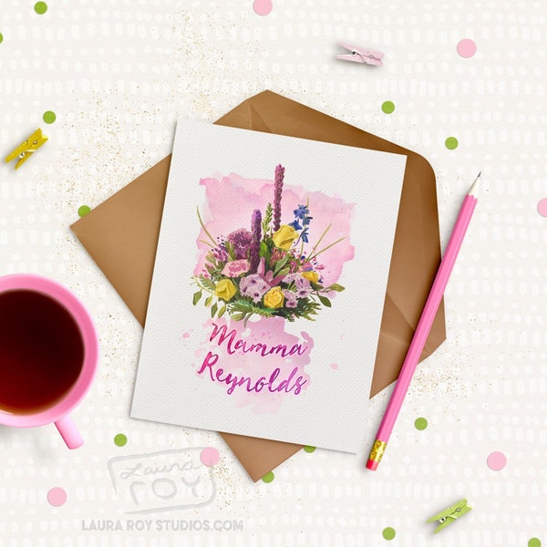 Mothers' Day Flower Bouquet Personalized Card/Set