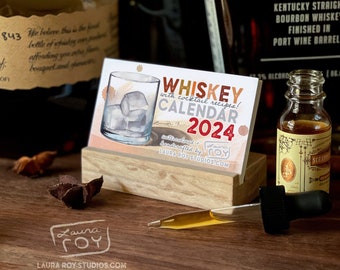 Mini calendario de acuarela 2024 Whisky + Recetas