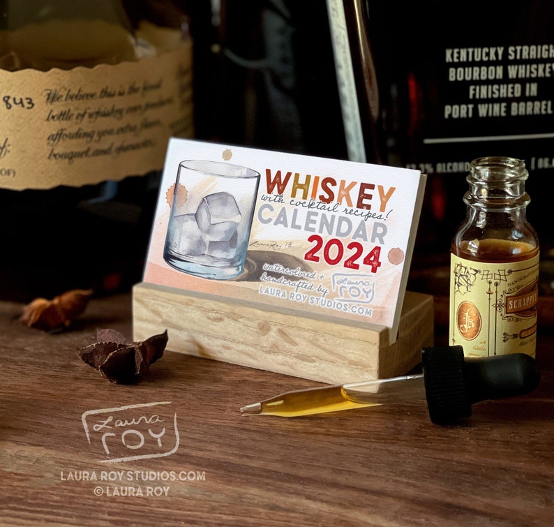 2024 Whiskey Recipes Mini Watercolor Calendar image 1